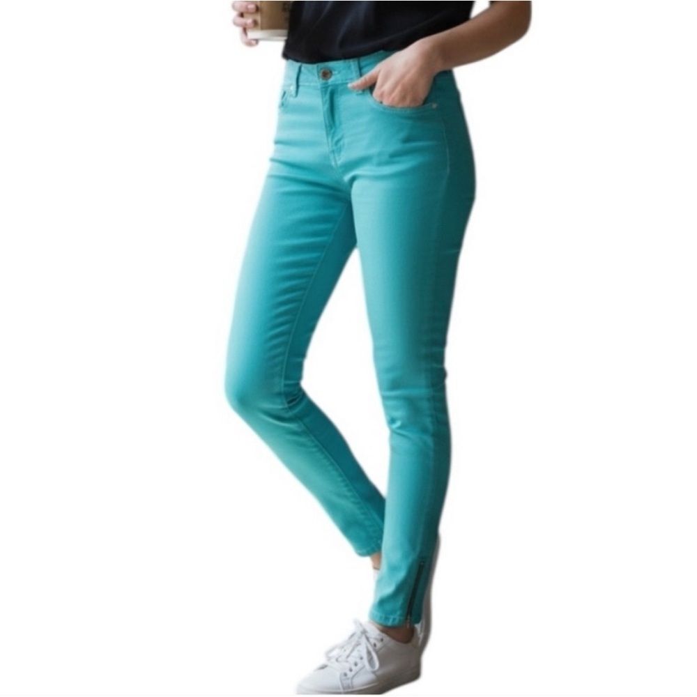 NWT Chaser Skinny Jeans Vibrant Teal Size 26 - Picture 3 of 6